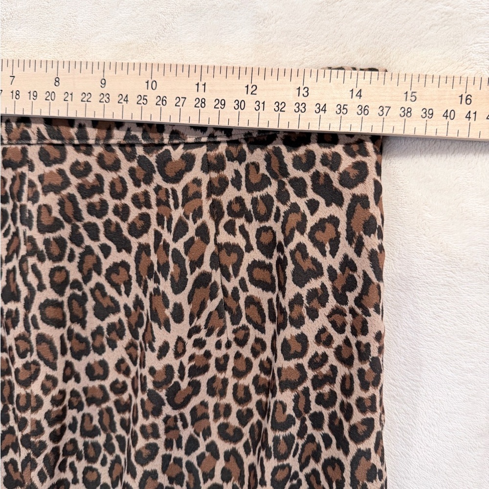 Rebecca Thomas Leopard Print Skirt Size 8 Classic A-Line Animal Print Lined - Picture 5 of 7